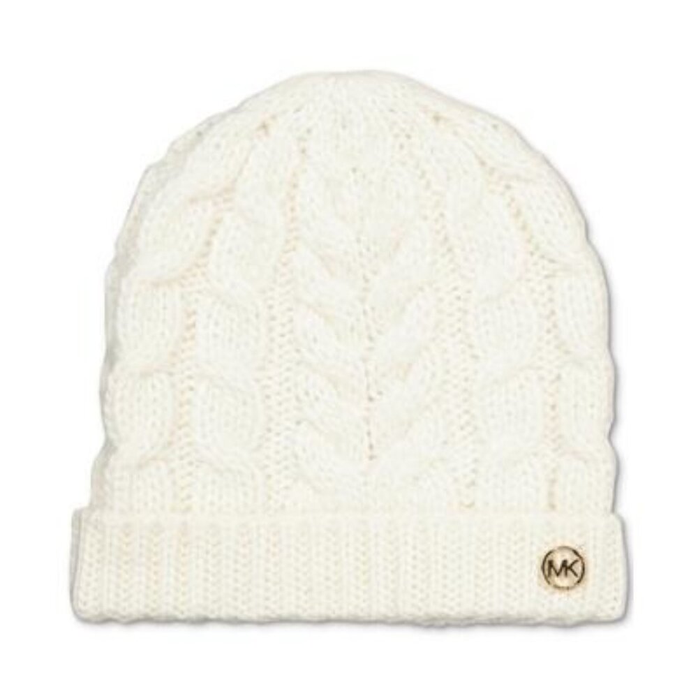 Michael Michael Kors Women's Moving Cables Knit Hat, Cream, One Size